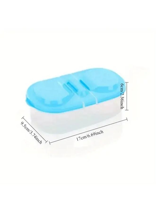 Blue Lid Double Compartment Airtight Food Storage Container For Kitchen Pantry Organization - Image 2